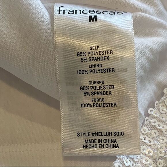 Francesca's Samantha One Shoulder Mini Dress White Size Medium - Picture 11 of 14